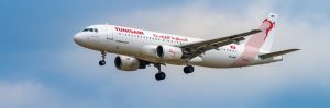 tunisair panorama 300x99 - AIRPORT FRANKFURT,GERMANY: JUNE 23, 2017: Airbus A320 Tunisair is the flag carrier airline of Tunisi